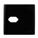 Placa p/ 1 Tomada Horizontal 4x4 - Novara Preto Brilhante 